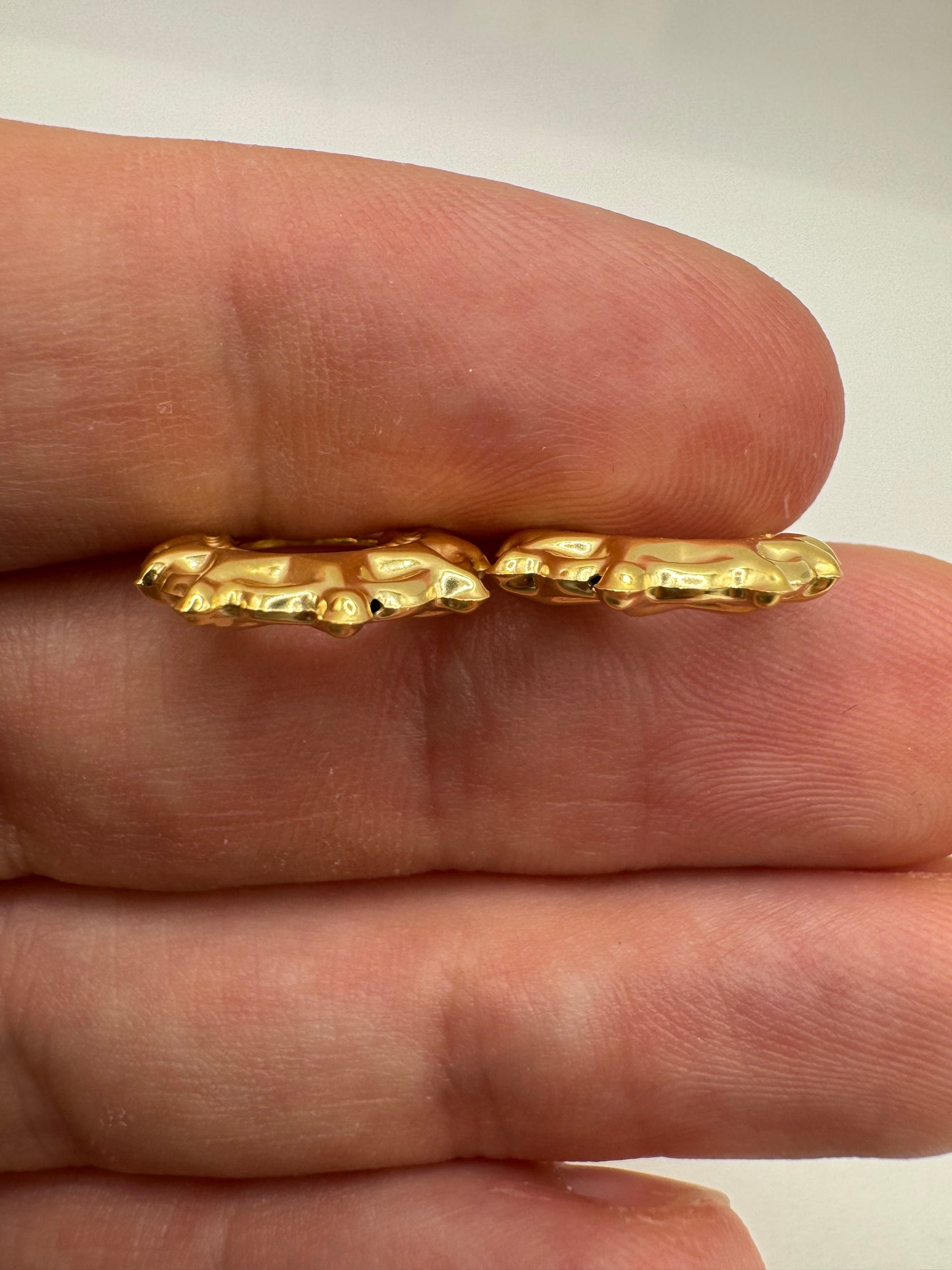 9ct gold spike creole earrings
