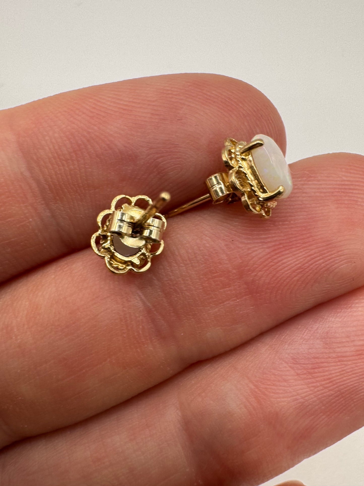 9ct gold opal earrings