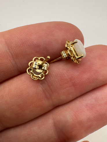 9ct gold opal earrings