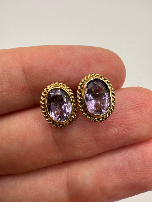 9ct gold amethyst earrings
