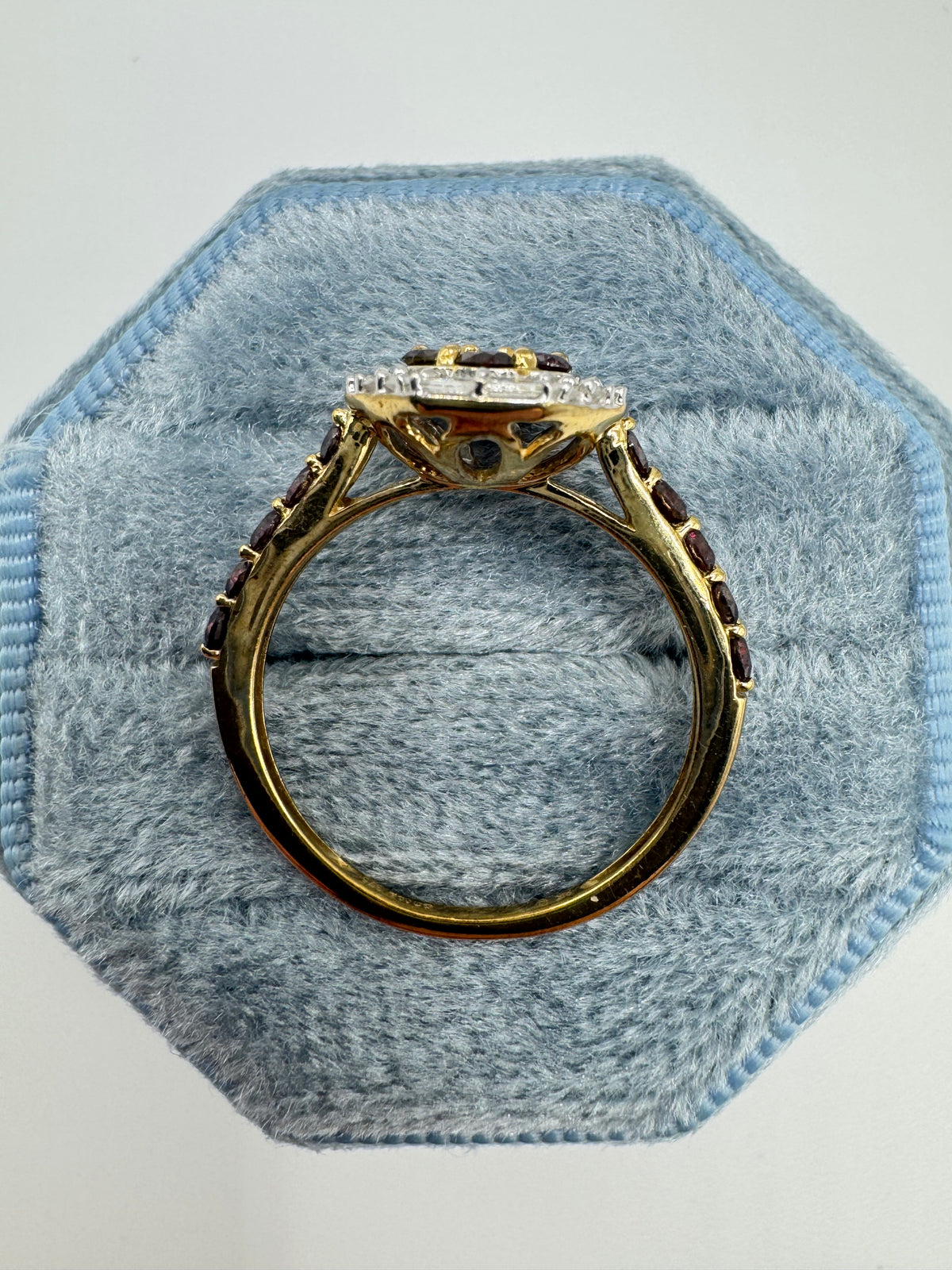 9ct gold 1ct diamond cluster ring