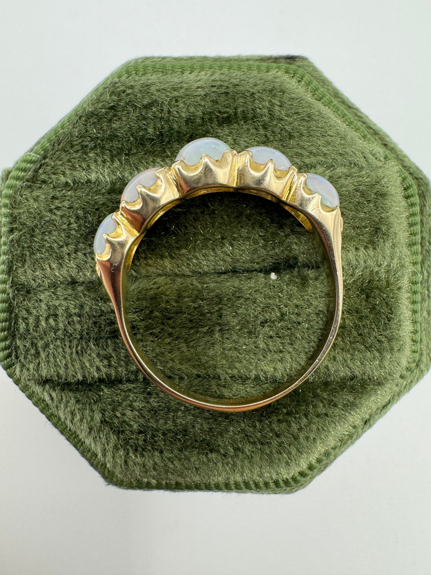 9ct gold opal half eternity ring