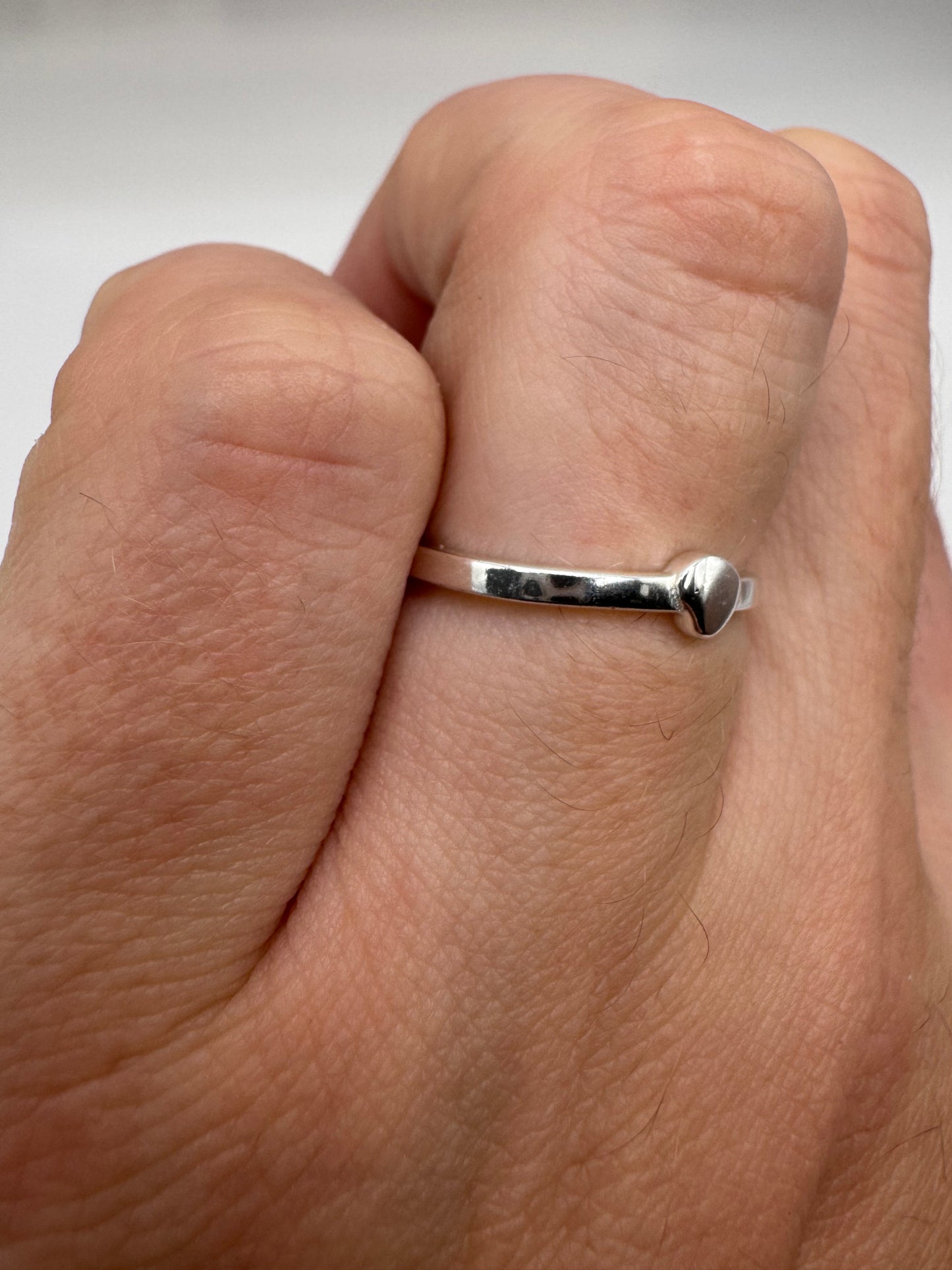 Silver heart ring (7-N1/2)