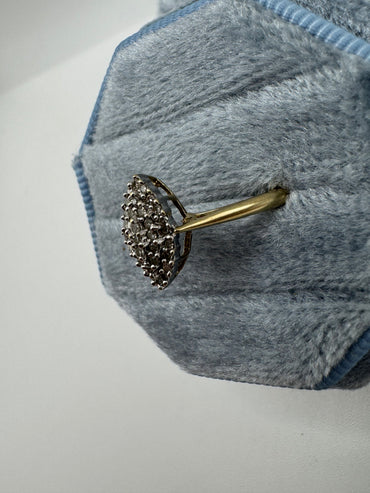 9ct gold diamond cluster ring