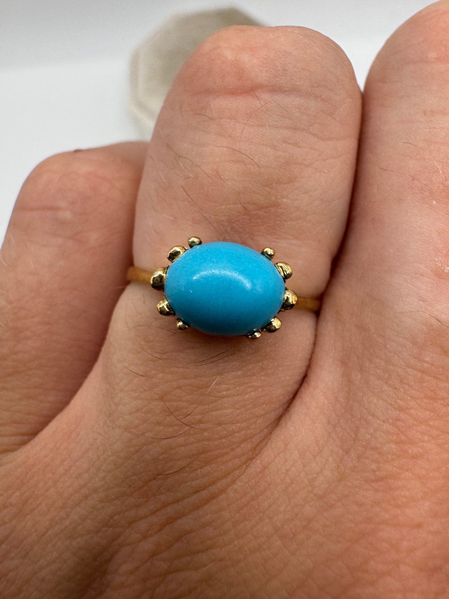 9ct gold turquoise ring