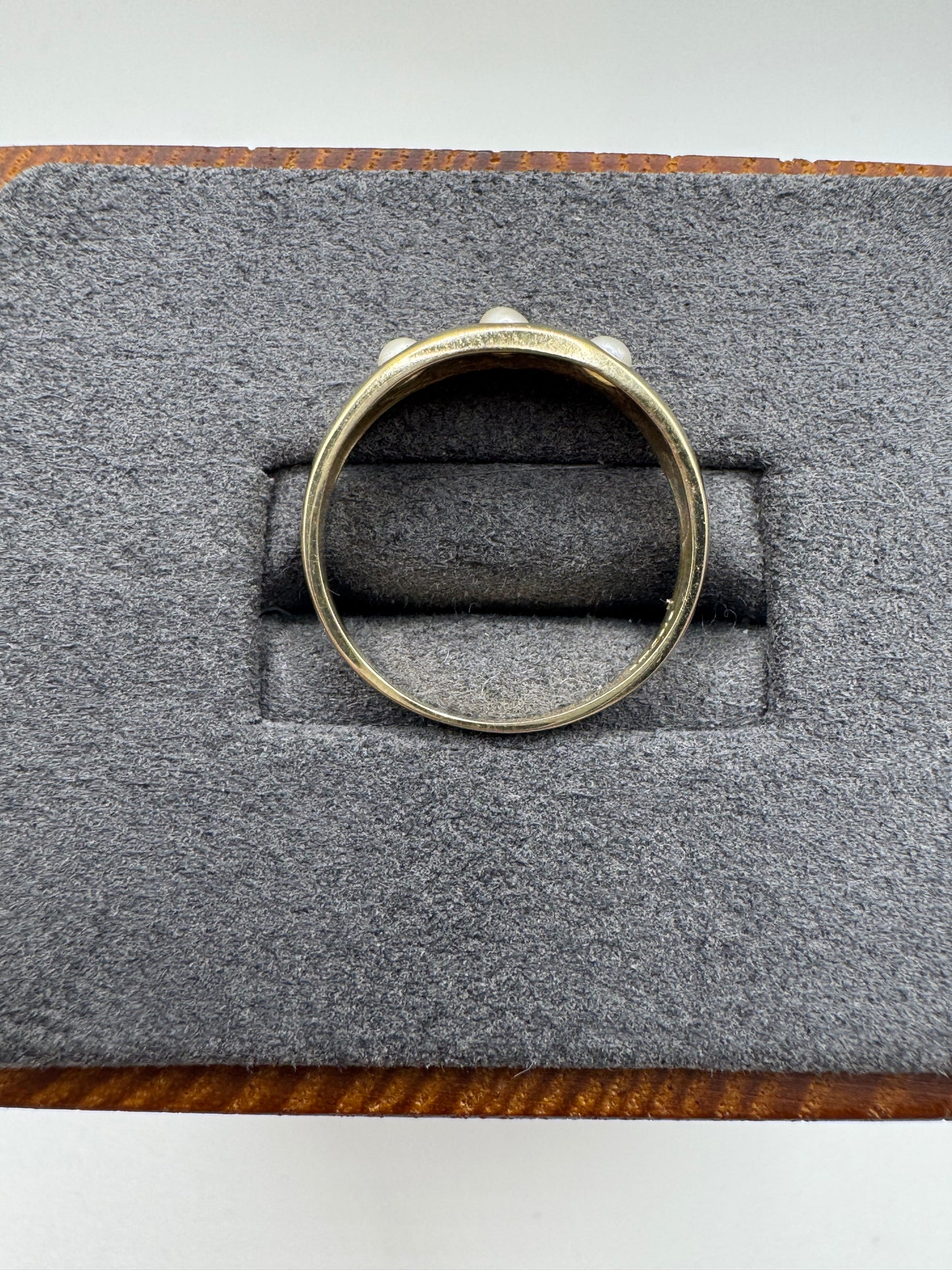 RESERVED 9ct gold pearl gypsy ring