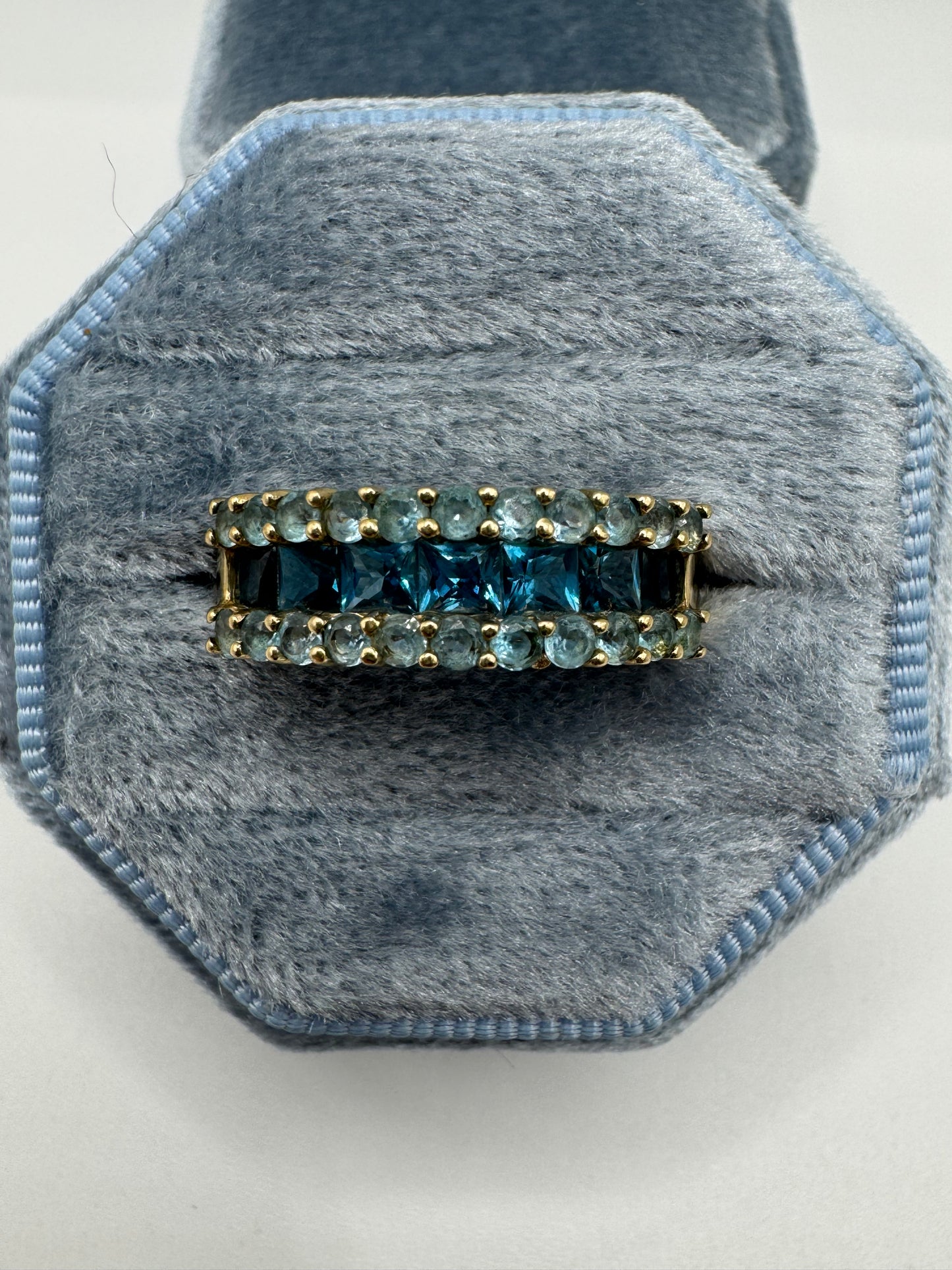 9ct gold blue apatite ring