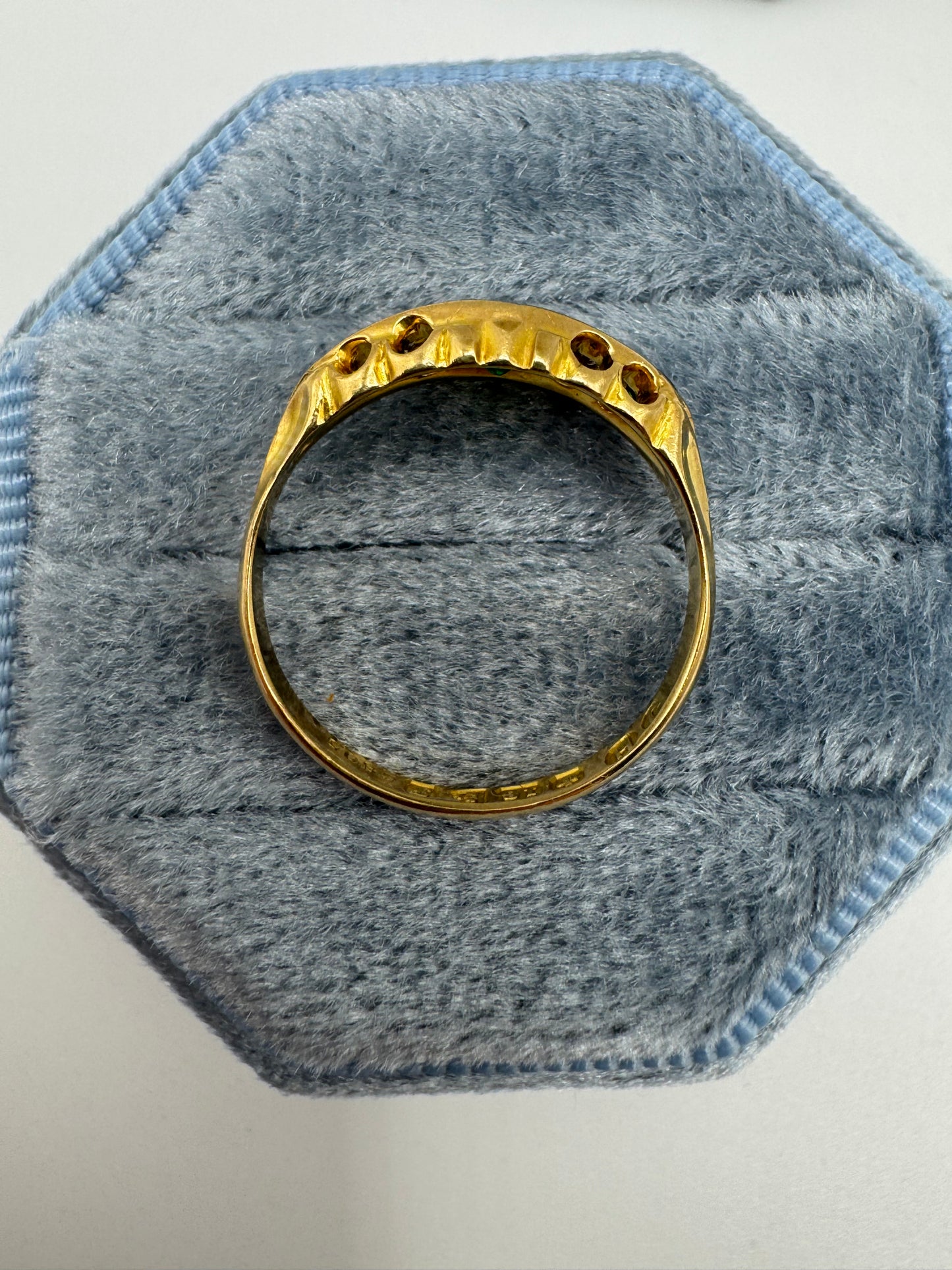 Antique 18ct gold tourmaline and diamond ring