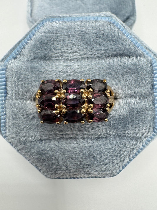 9ct gold sapphire cluster ring