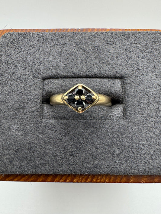 9ct gold black diamond ring