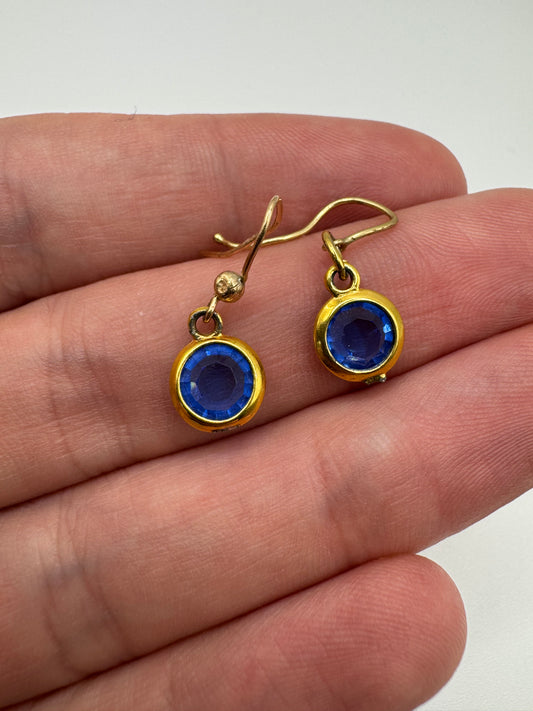 Vintage 9ct gold paste earrings