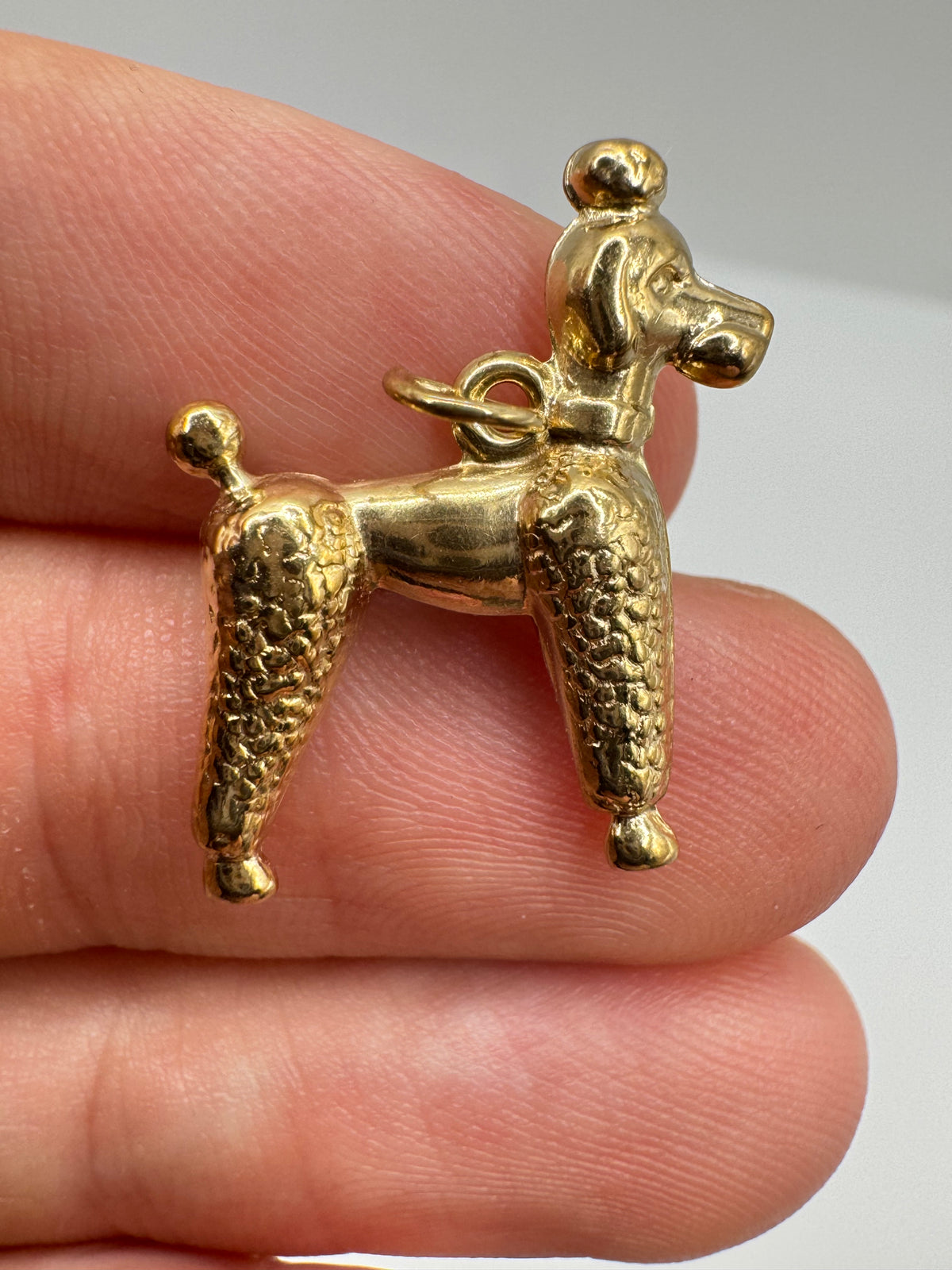 9ct gold poodle charm