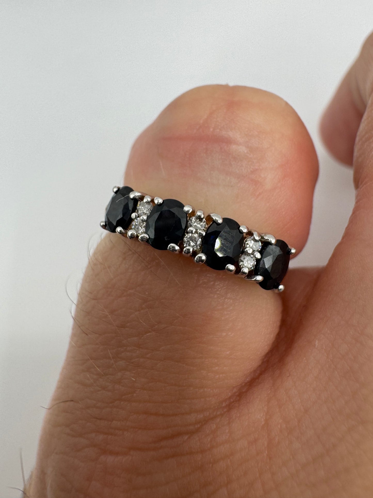 9ct gold sapphire and diamond ring
