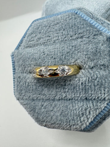 9ct gold cz gypsy ring
