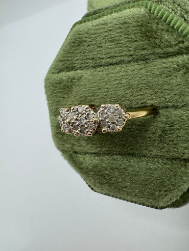 9ct gold 25 point diamond cluster ring