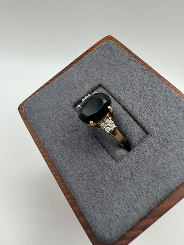 9ct gold tourmaline and diamond ring