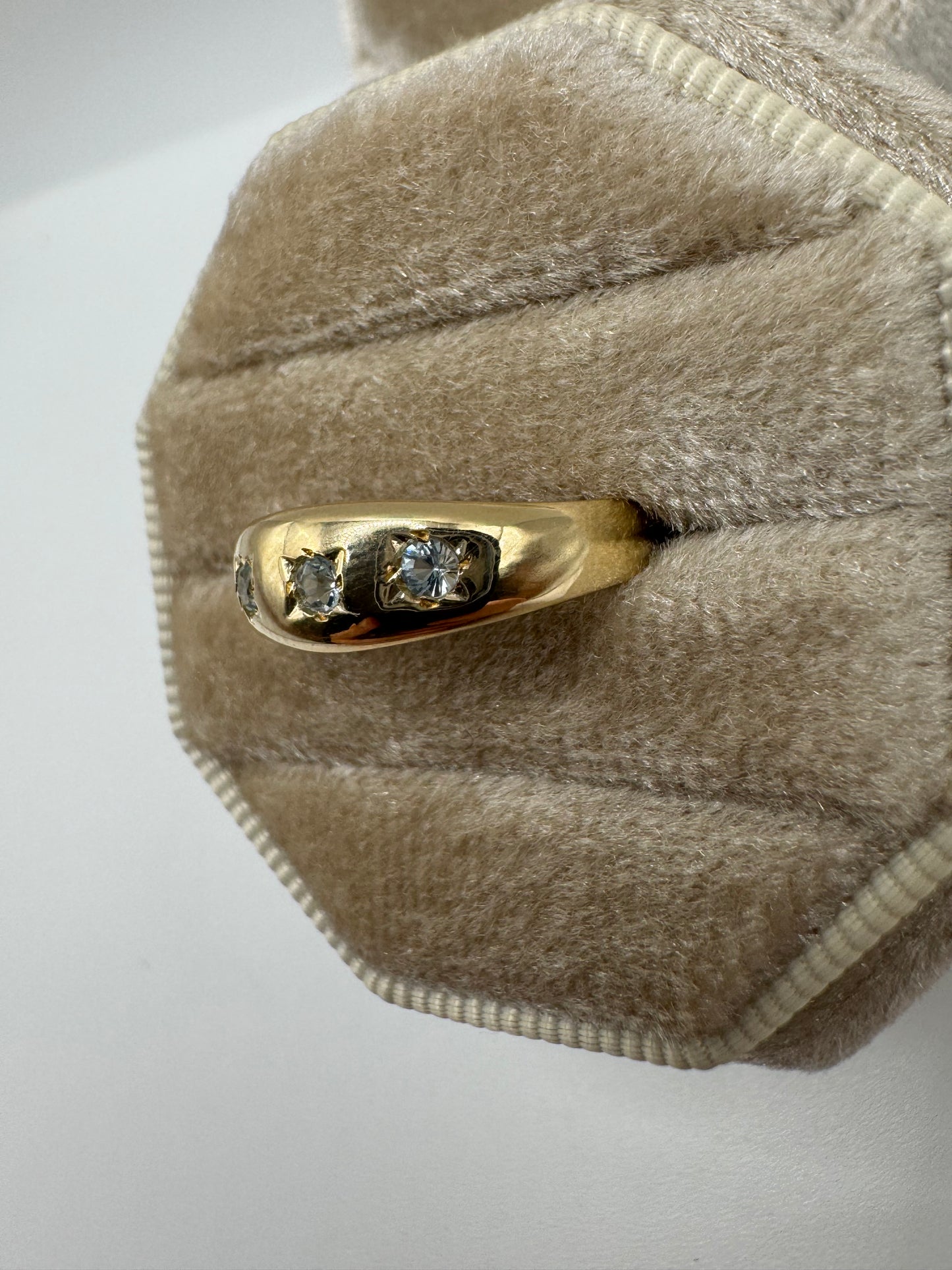 9ct gold blue topaz gypsy ring