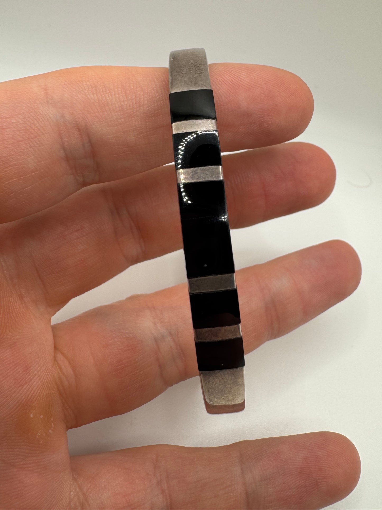 Silver enamelled bangle