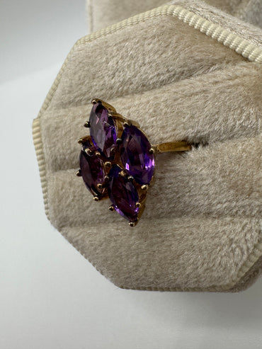 9ct gold amethyst ring