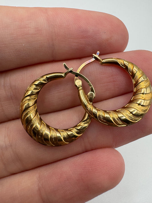 9ct gold creole earrings