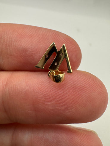 9ct gold diamond initial W pendant