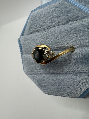 9ct gold sapphire and diamond ring