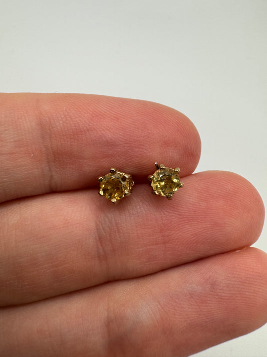 9ct gold citrine earrings