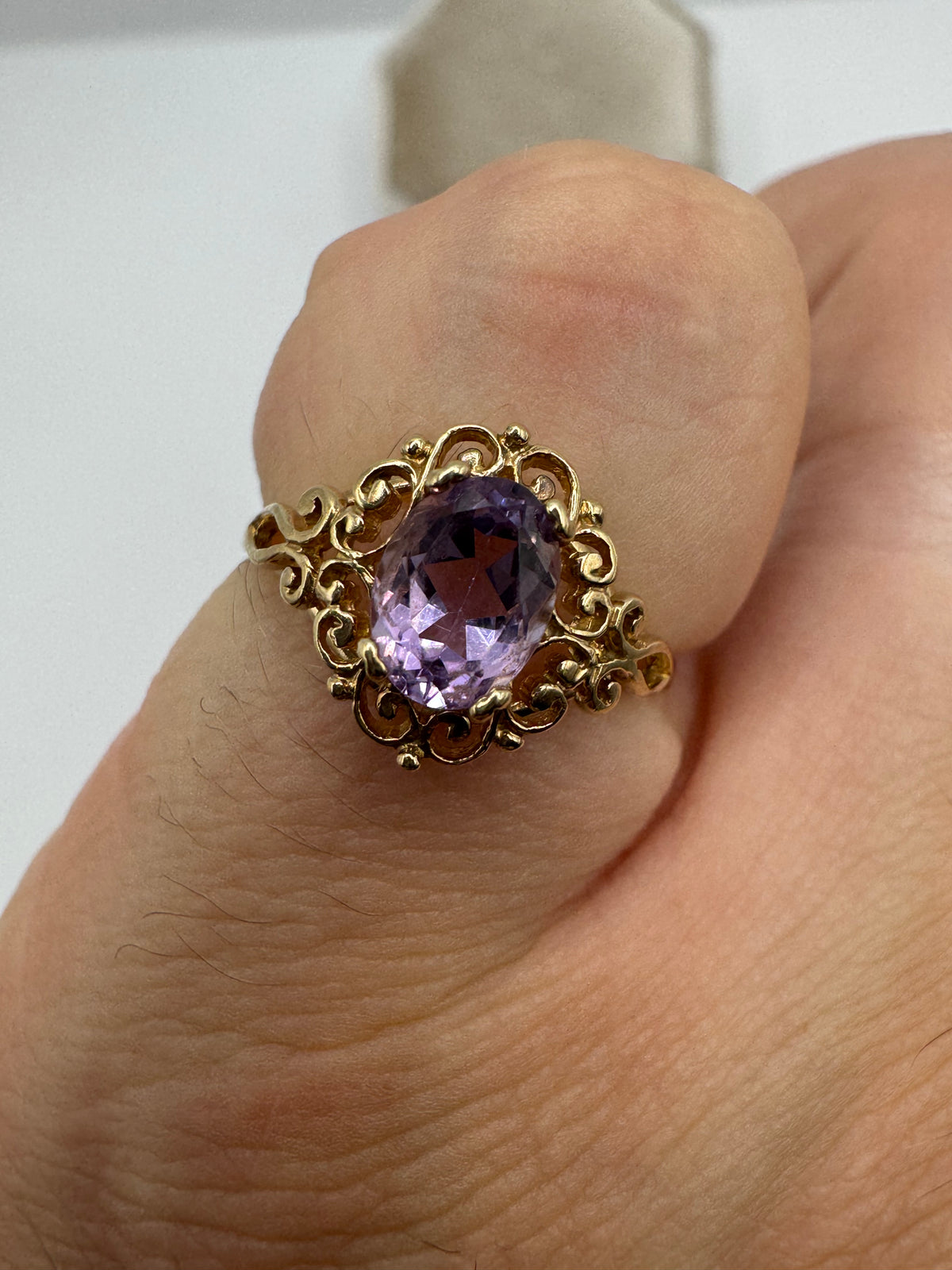 9ct gold amethyst ring