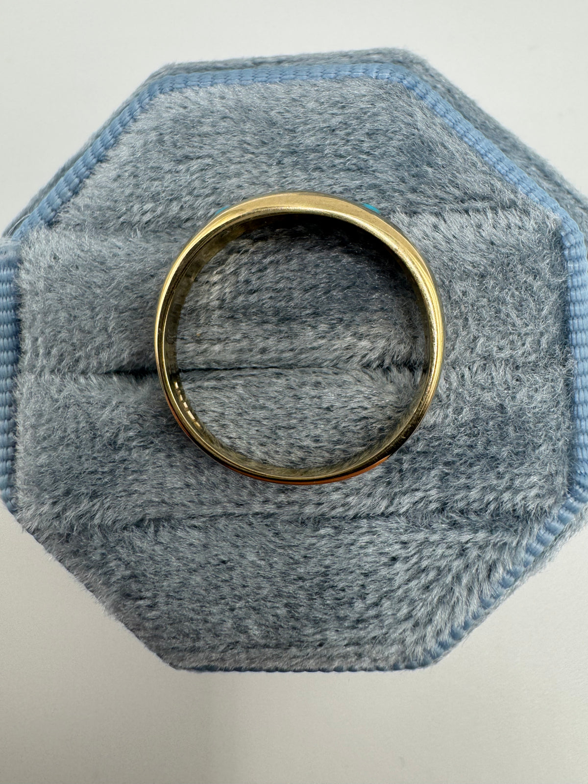 9ct gold turquoise and diamond gypsy ring