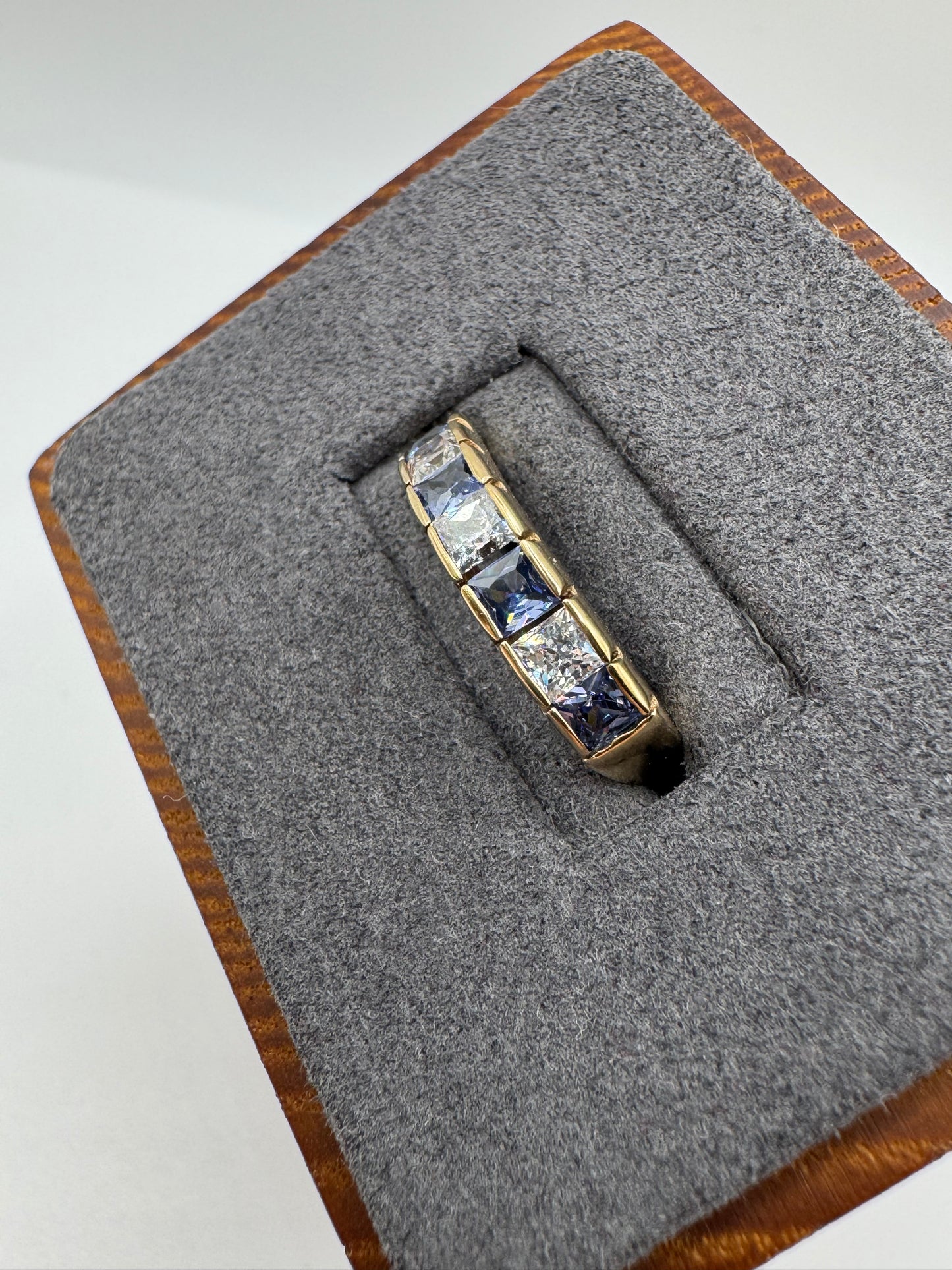 9ct gold tanzanite and zircon ring