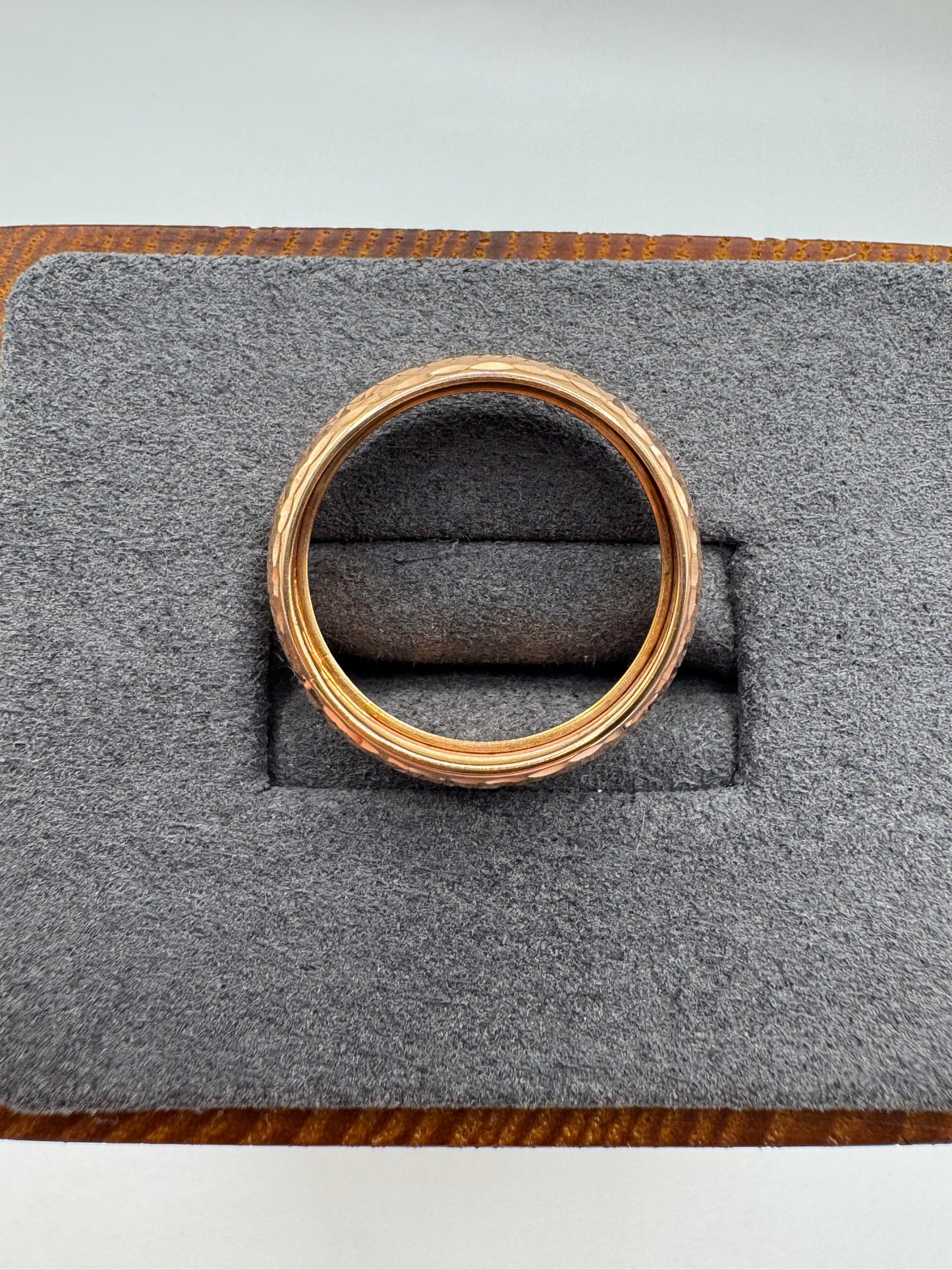 9ct rose gold textured band
