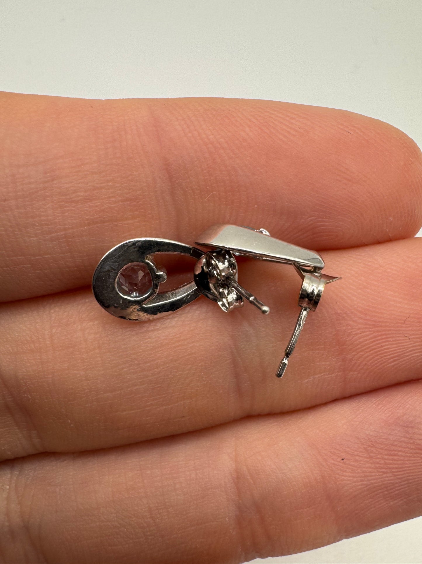 9ct white gold topaz earrings