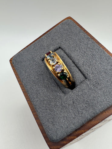 9ct gold multi-gem ring