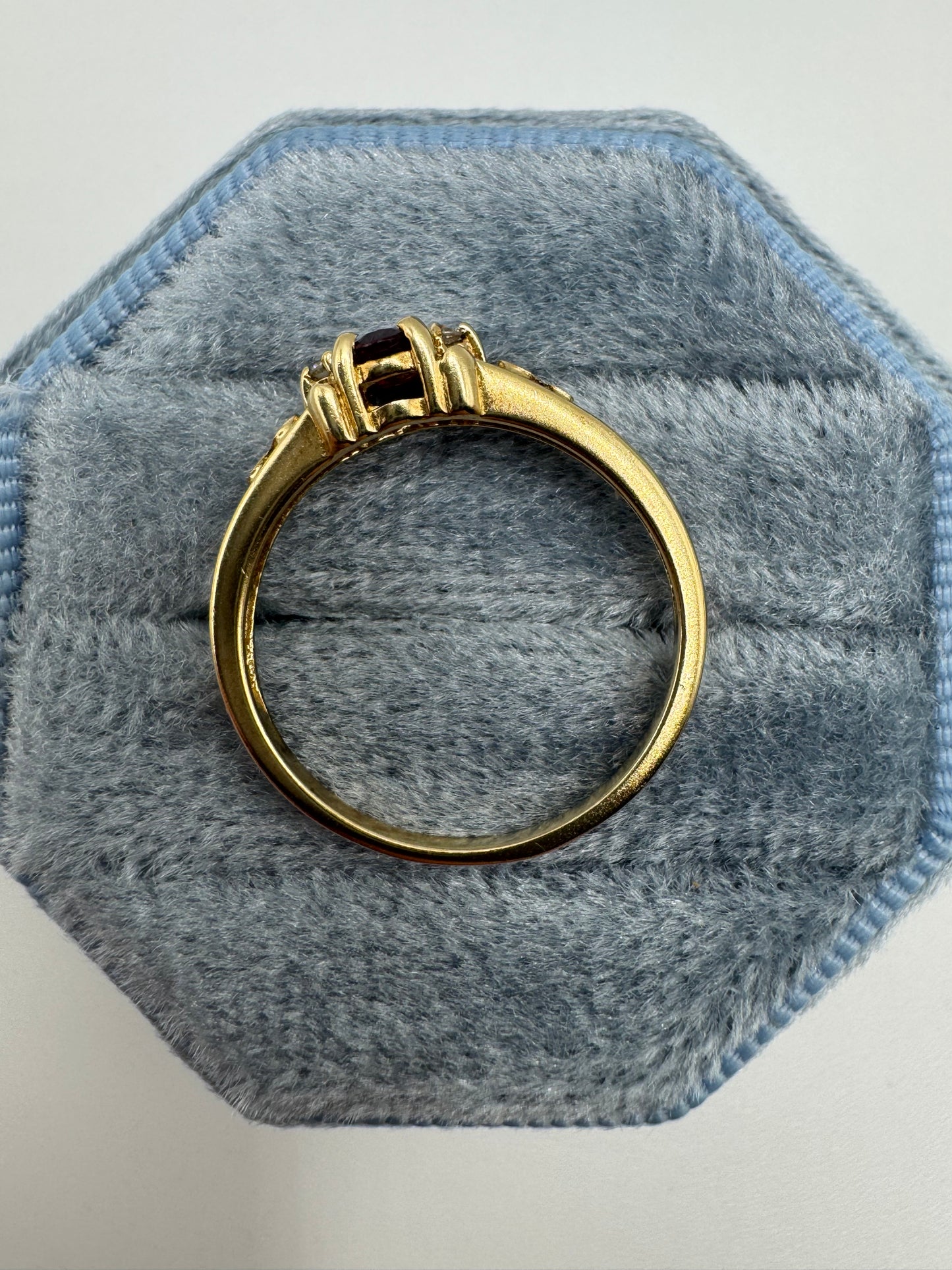 9ct gold ruby and diamond ring
