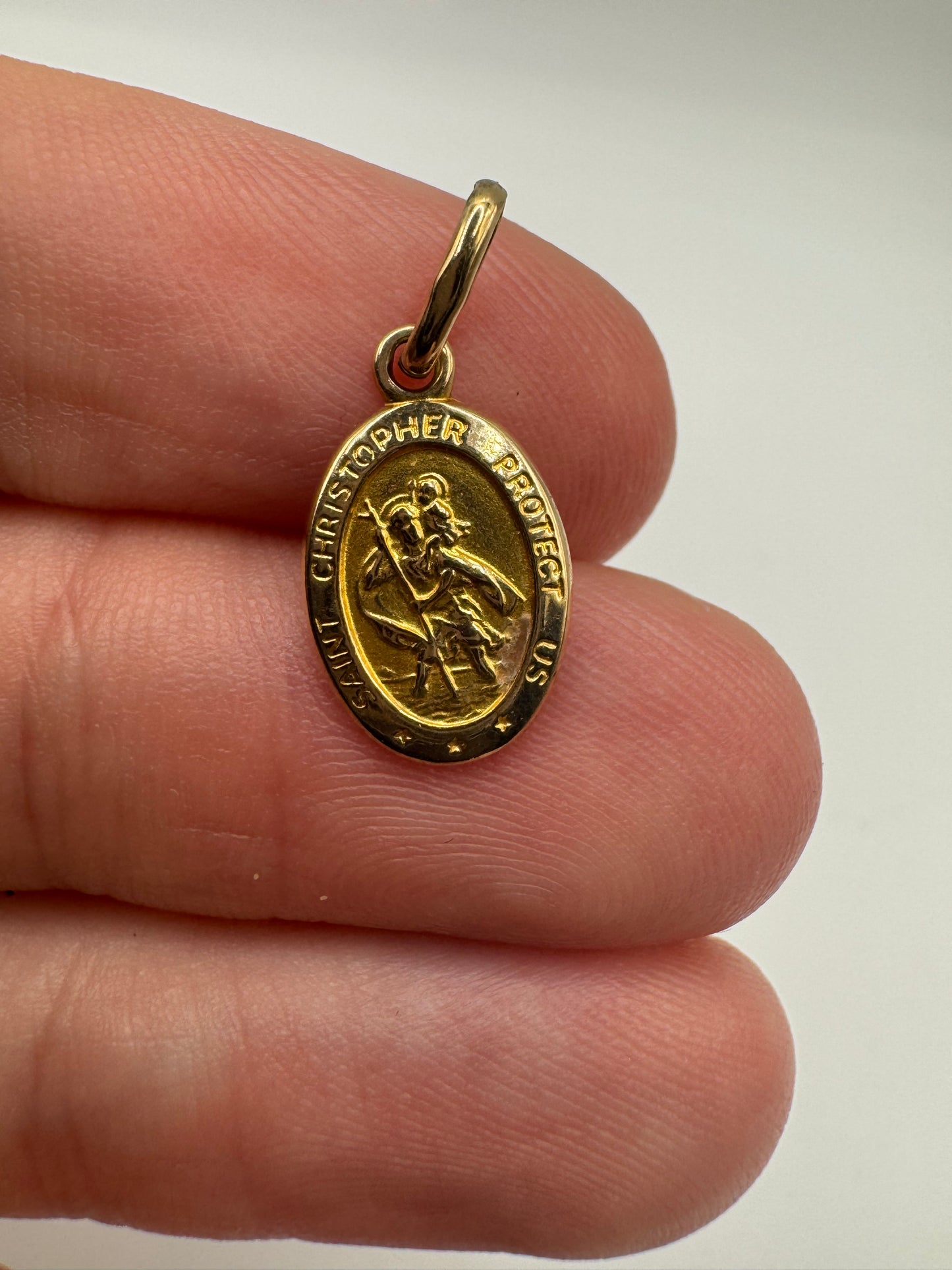 9ct gold st Christopher charm