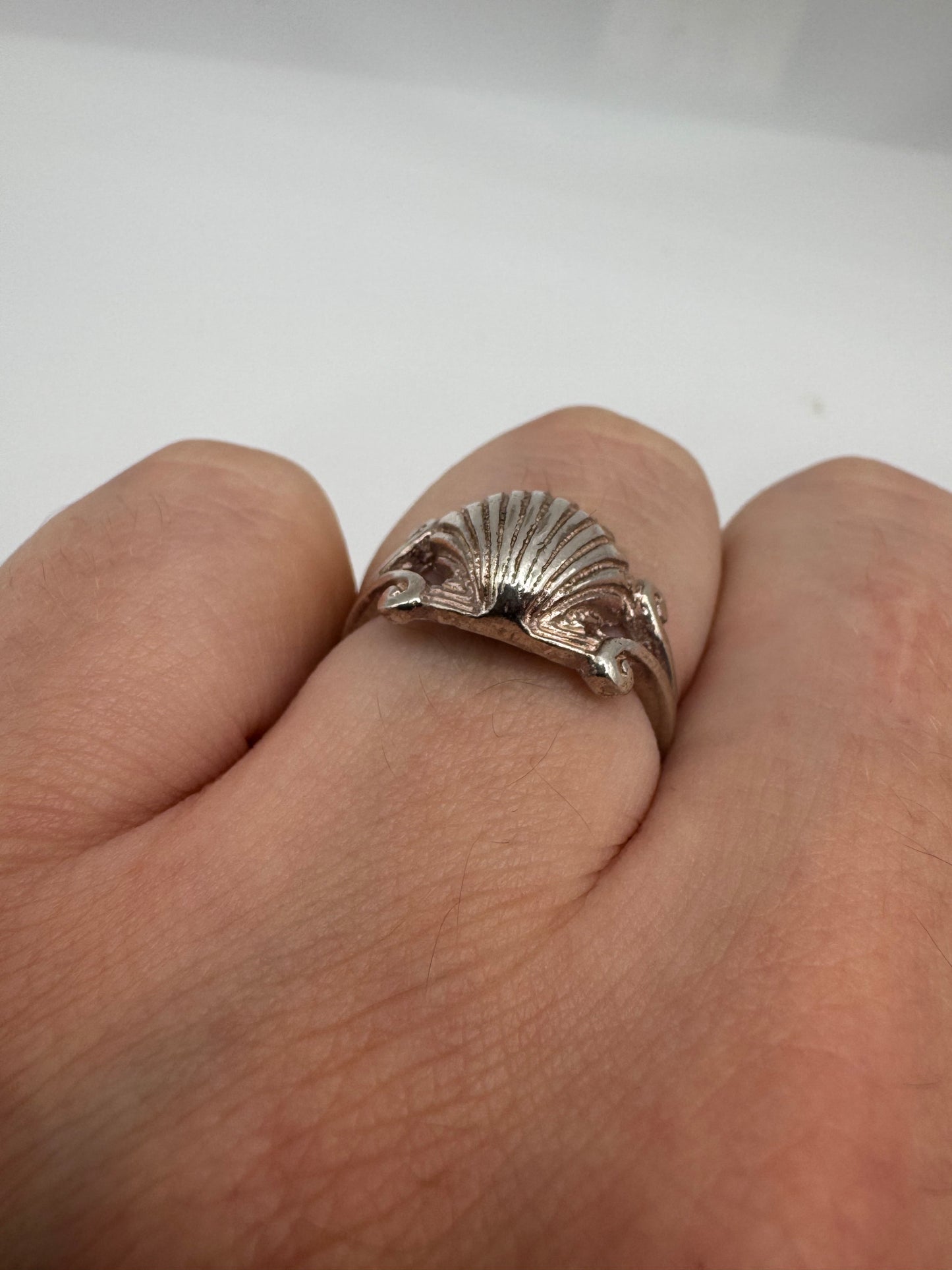 Silver shell ring