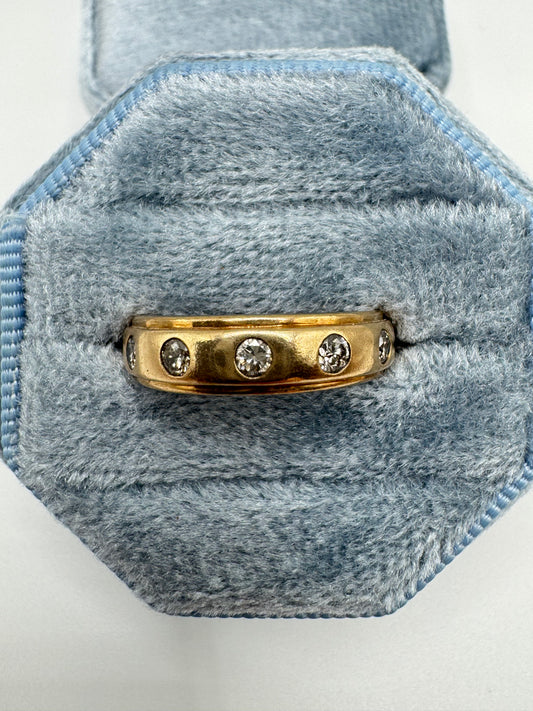 9ct gold 30 point diamond band