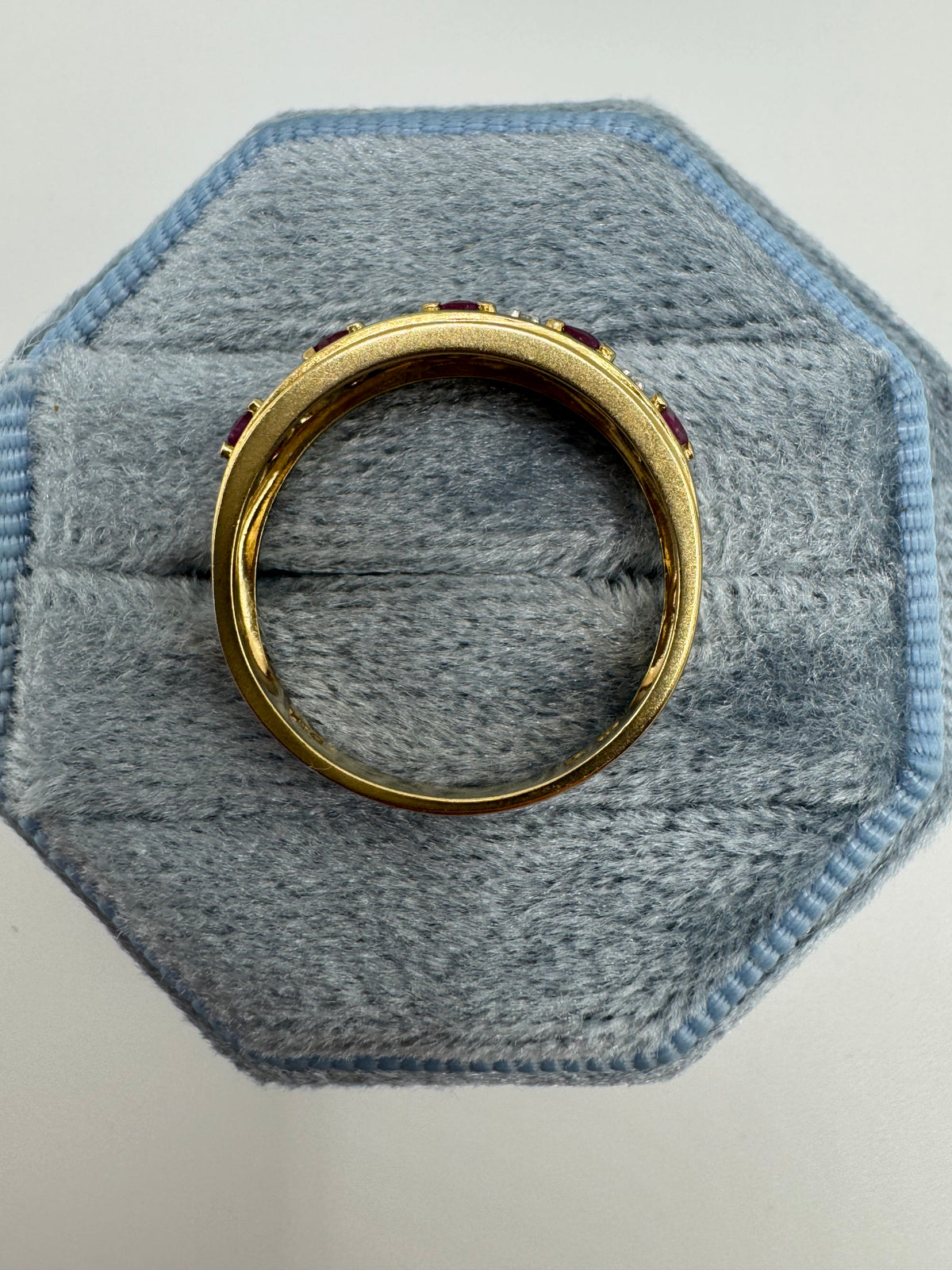 9ct gold ruby and diamond ring