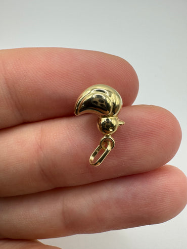 9ct gold enamelled duck charm
