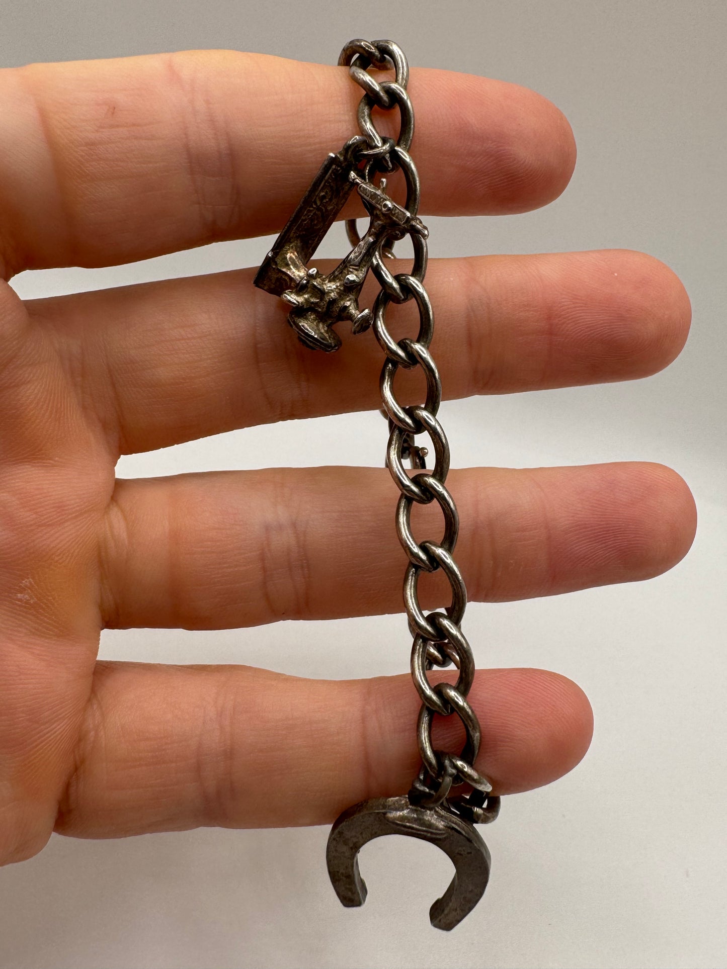 Silver charm bracelet