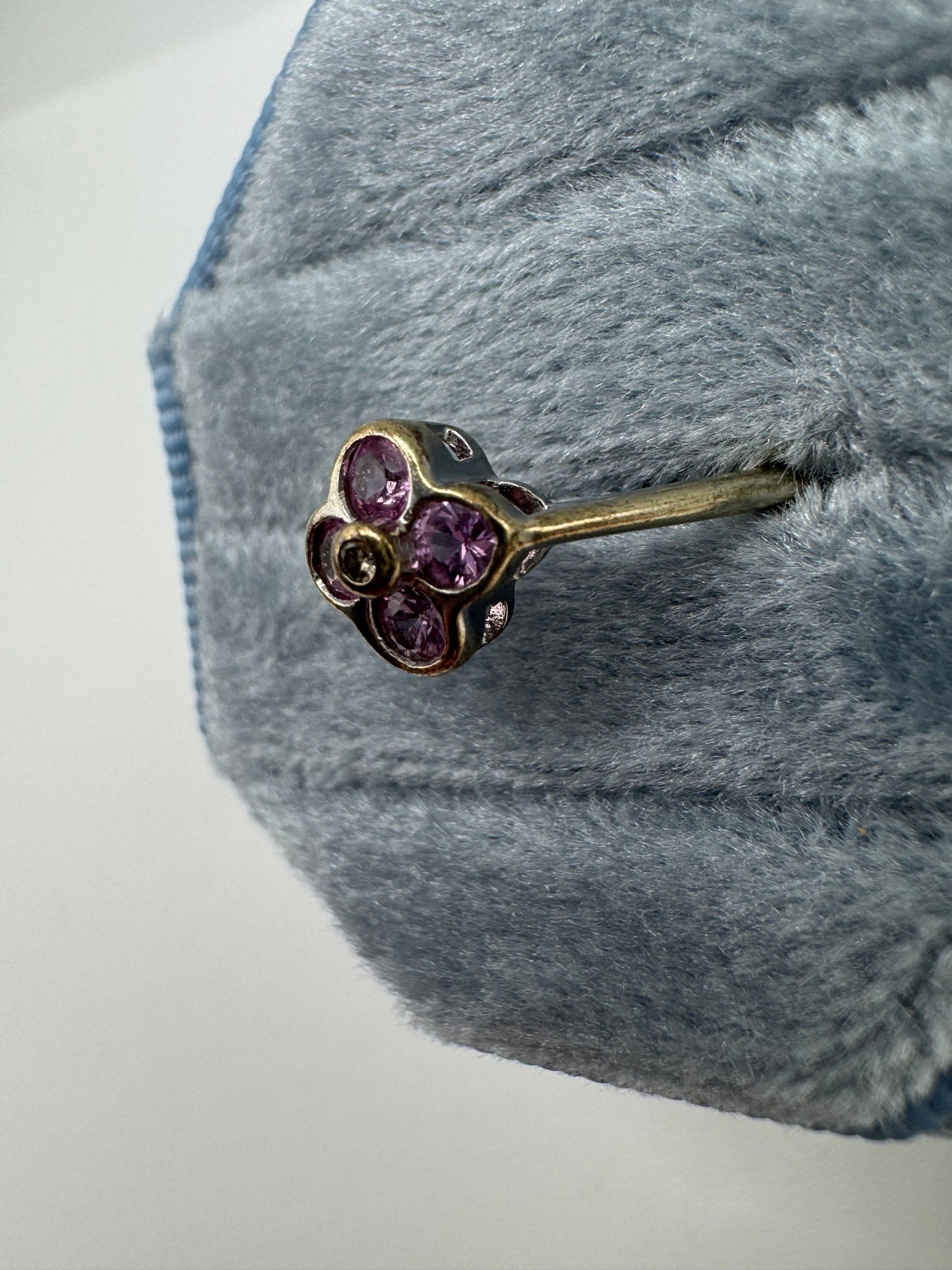 9ct gold pink sapphire and diamond ring