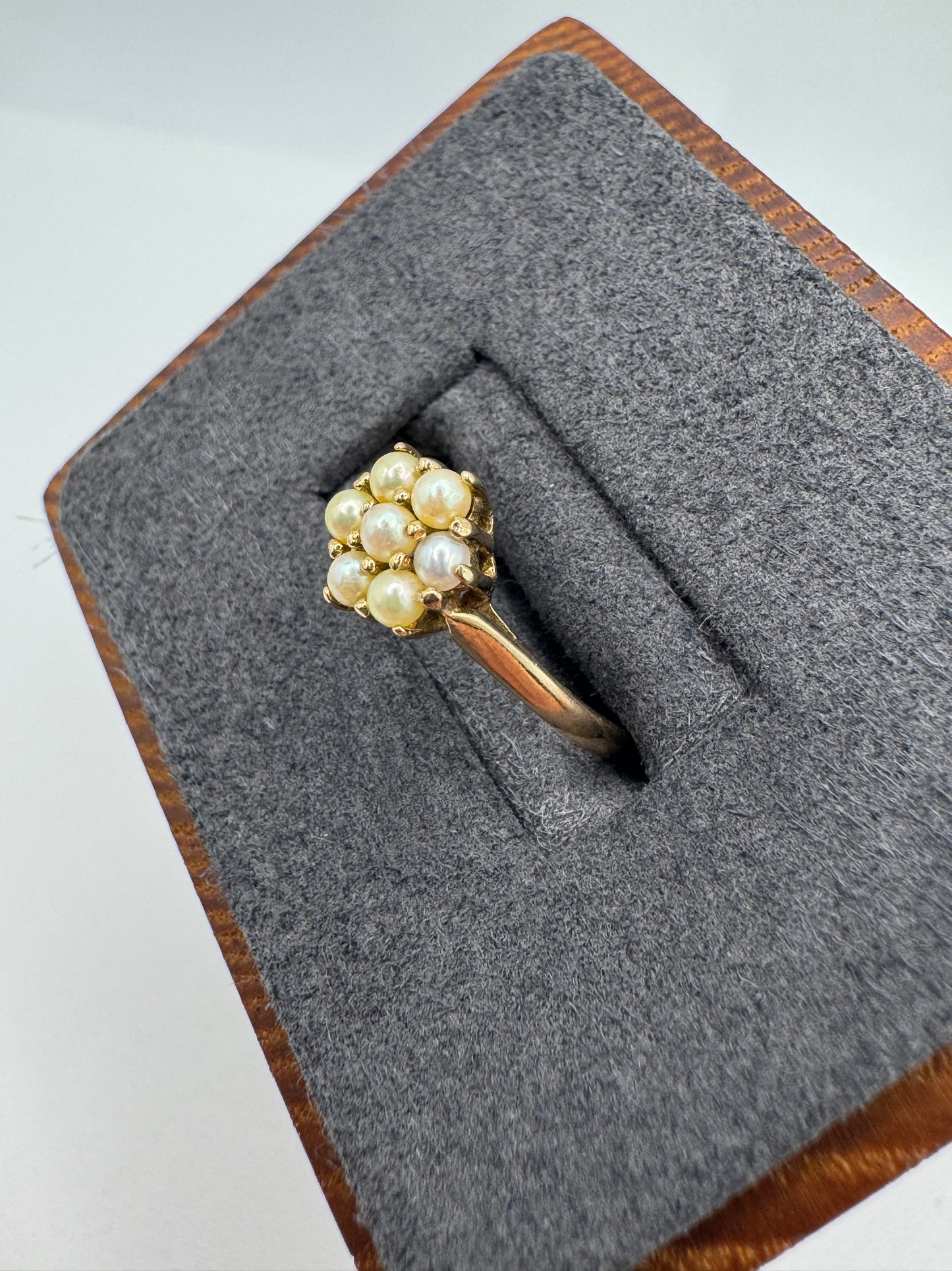 9ct gold pearl cluster ring