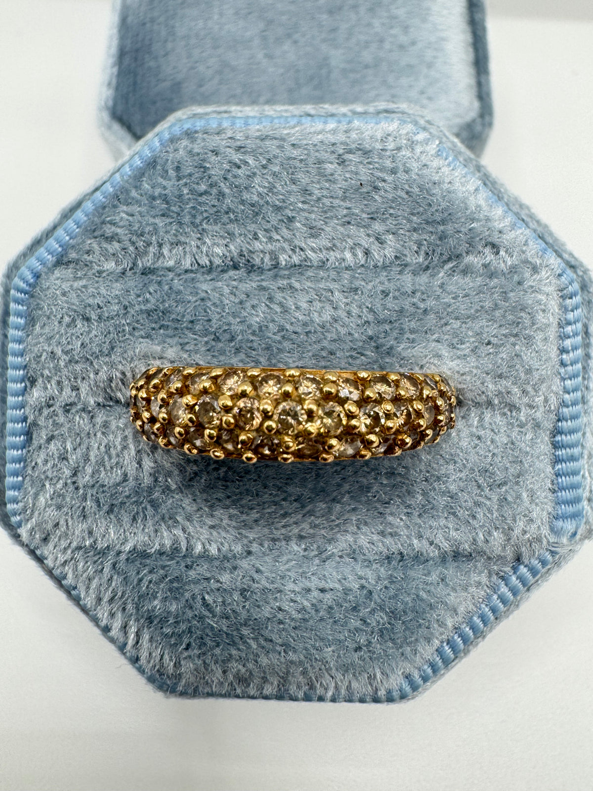 9ct gold 1ct champagne diamond half eternity ring