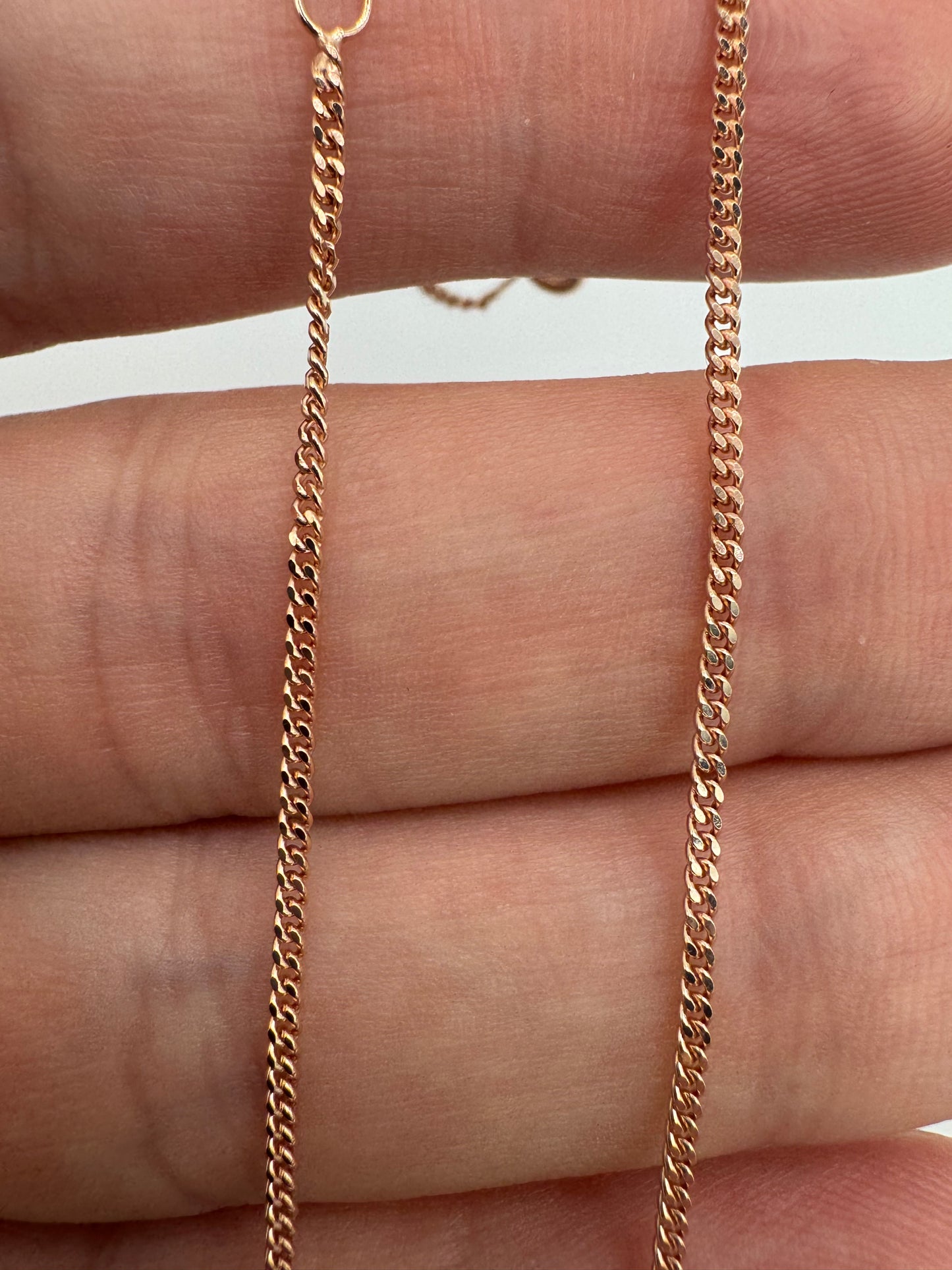 9ct rose gold curb chain 19 (including 2 extenders)