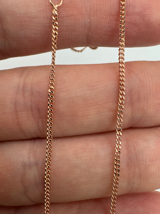 9ct rose gold curb chain 19 (including 2 extenders)