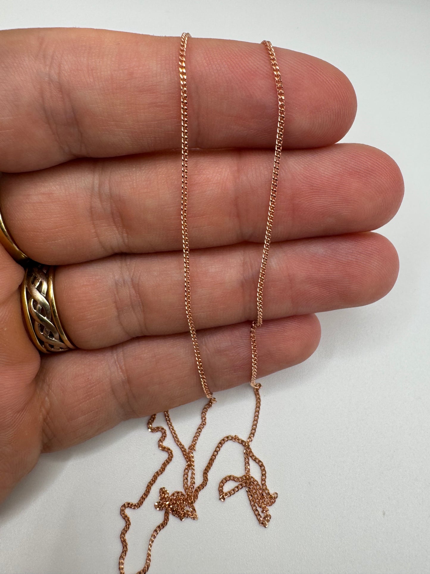 9ct rose gold curb chain 66 18”