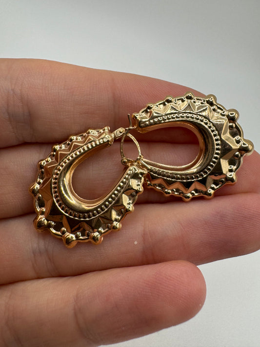 9ct gold creole earrings