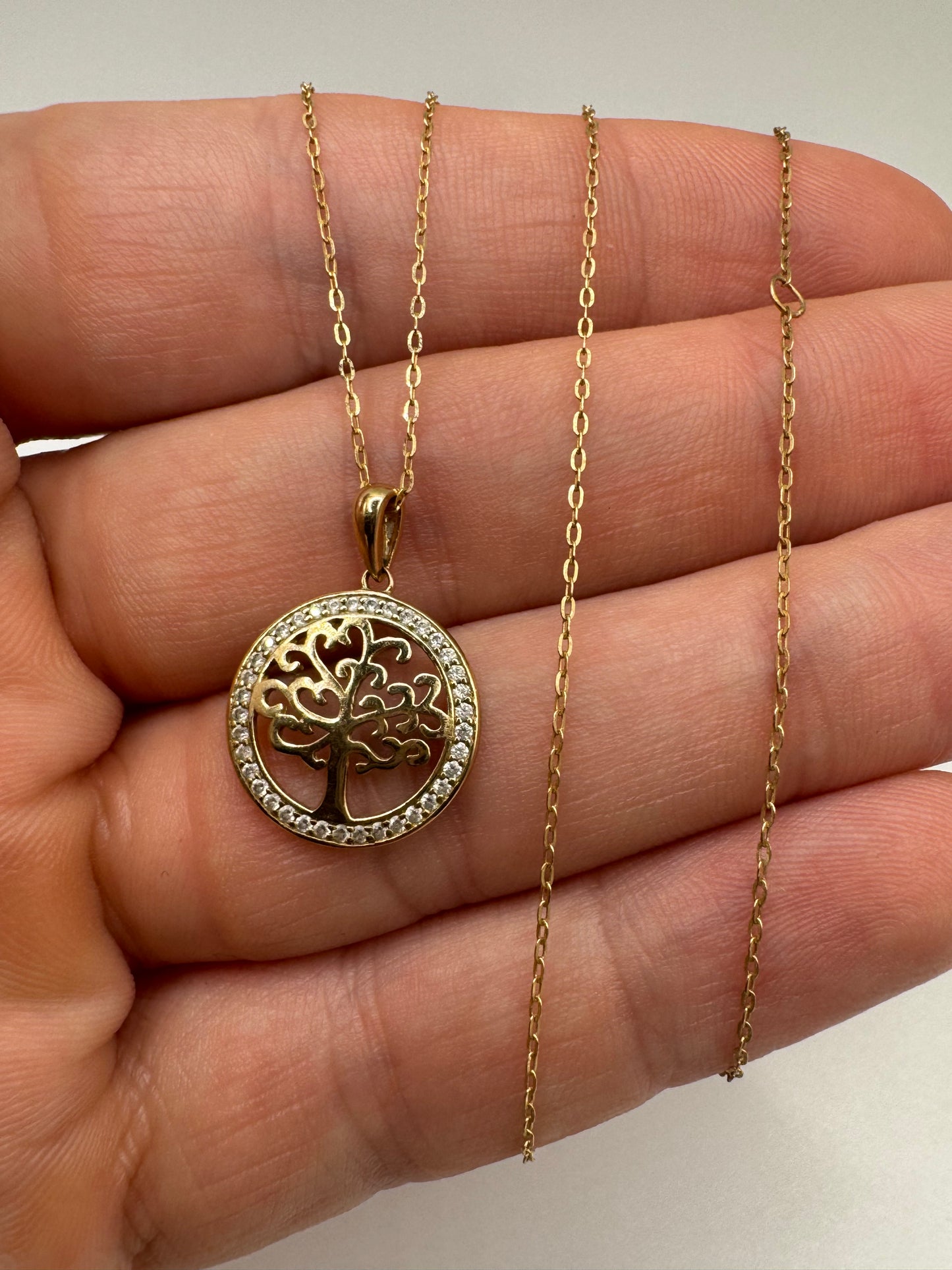 9ct gold tree of life necklace