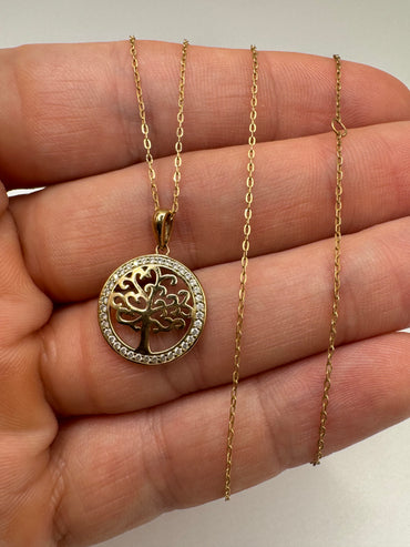 9ct gold tree of life necklace