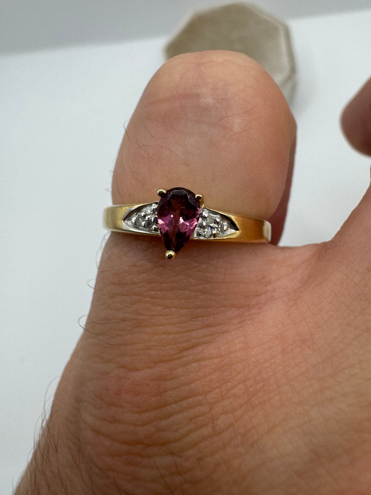9ct gold tourmaline and diamond ring